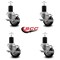Service Caster 3'' Black Poly Swivel 1-3/4'' Expanding Stem Caster Set with Brake, 4PK SCC-EX20S314-PPUB-BLK-TLB-134-4 - alternate 3